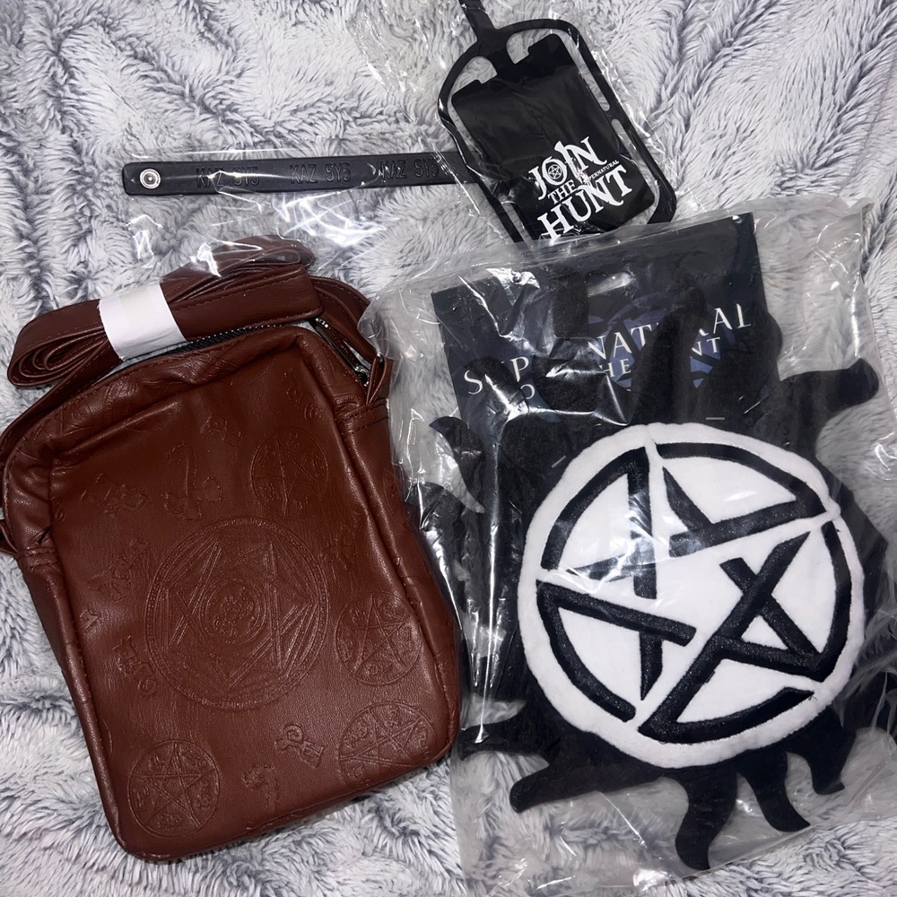 Supernatural TV Show Plushie, Crossbody Bag, Keychain, Licence Plate Bracelet